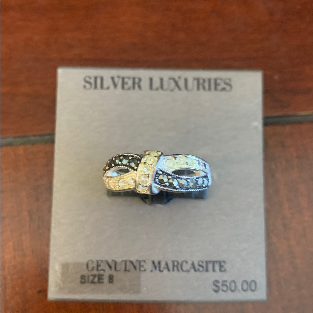 Marcasite Infinity Bow Ring